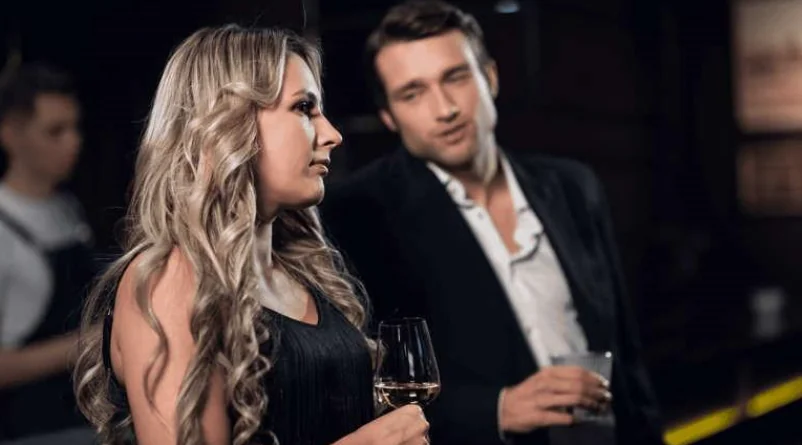 Woman and Man Talking